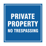 Square Private Property Sign with Adhesive Tape, Mounts On Any Surface, Weather Resistant