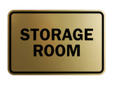 Brushed Gold Signs ByLITA Classic Framed Storage Room Sign