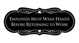 Signs ByLITA Designer Employees Must Wash Hands Before Returning to work Sign