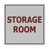 Light Grey / Burgundy Signs ByLITA Square Storage Room Sign
