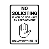 Portrait Round No Soliciting If You Do Not Have An Appointment Do Not Disturb Us Wall or Door Sign