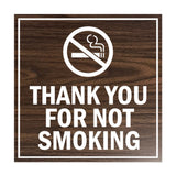 Signs ByLITA Square Thank You For Not Smoking Sign with Adhesive Tape, Mounts On Any Surface, Weather Resistant, Indoor/Outdoor Use