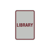 Portrait Round Library Sign with Adhesive Tape, Mounts On Any Surface, Weather Resistant