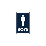 Signs ByLITA Portrait Round Boys (male bathroom icon) Sign with Adhesive Tape, Mounts On Any Surface, Weather Resistant, Indoor/Outdoor Use