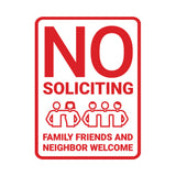 Portrait Round No Soliciting Family Friends and Neighbor Welcome Wall or Door Sign