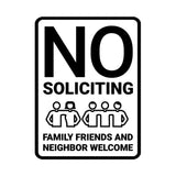 Portrait Round No Soliciting Family Friends and Neighbor Welcome Wall or Door Sign
