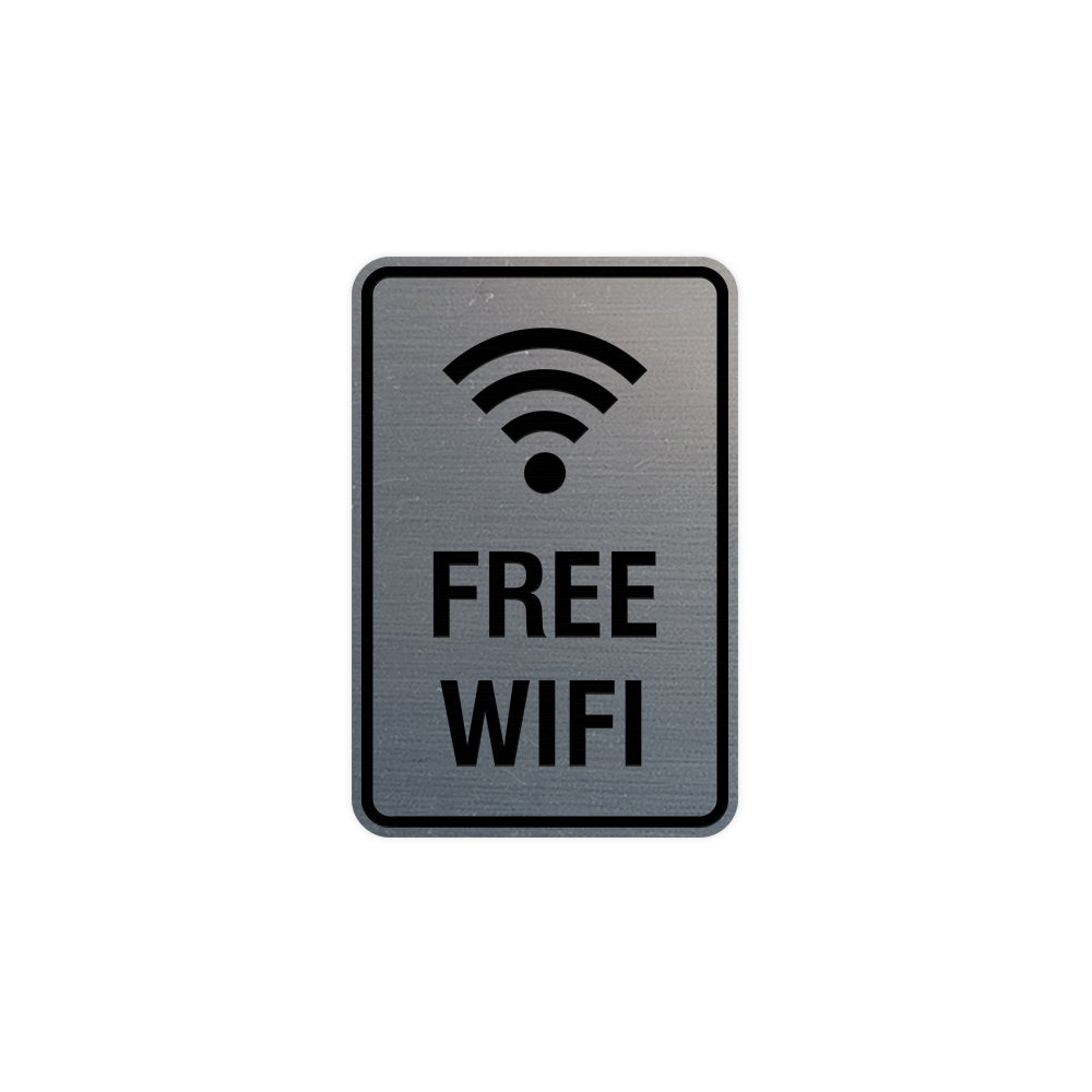 Portrait Round Free WiFi Sign with Adhesive Tape, Mounts On Any Surface, Weather Resistant