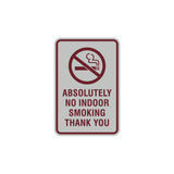 Portrait Round Absolutely No Indoor Smoking Thank You Sign