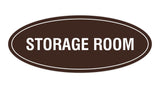 Dark Brown Oval Storage Room Sign