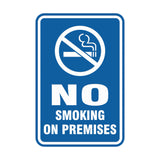 Portrait Round No Smoking On Premises Sign