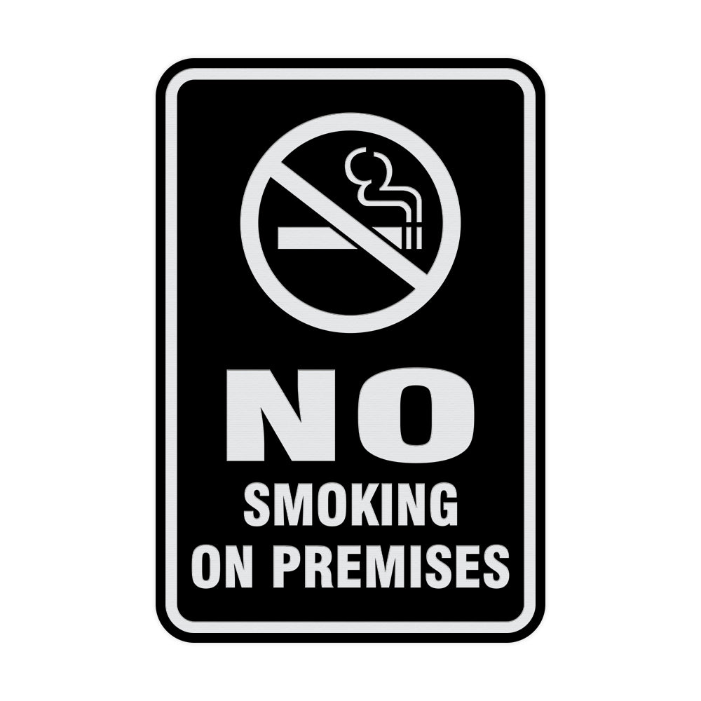Portrait Round No Smoking On Premises Sign