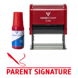 Red Parent Signature Self Inking Rubber Stamp Combo With Refill