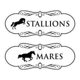 Designer Stallions and Mares, Restroom Wall or Door Signs (Set of 2)