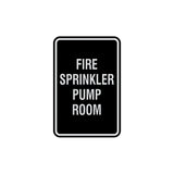 Portrait Round Fire Sprinkler Pump Room Sign with Adhesive Tape, Mounts On Any Surface, Weather Resistant