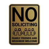 Portrait Round No Soliciting Family Friends and Neighbor Welcome Wall or Door Sign