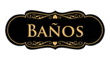 Signs ByLITA Designer Spanish Baños Sign