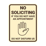 Portrait Round No Soliciting If You Do Not Have An Appointment Do Not Disturb Us Wall or Door Sign
