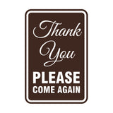 Signs ByLITA Portrait Round thank you please come again Sign