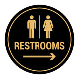 Signs ByLITA Circle Restrooms Right Arrow Sign