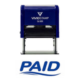 Blue Fancy Paid Self Inking Rubber Stamp