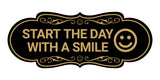 Designer Start the Day With a Smile Wall or Door Sign