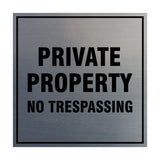 Square Private Property Sign with Adhesive Tape, Mounts On Any Surface, Weather Resistant