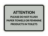 Signs ByLITA Classic Framed Attention Please Do Not Flush Paper Towels or Feminine Products in Toilets