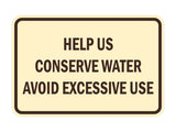 Signs ByLITA Classic Framed Help Us Conserve Water Avoid Excessive Use