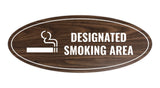 Signs ByLITA Oval Designated Smoking Area Sign