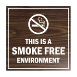 Square this is a smoke free environment Sign with Adhesive Tape, Mounts On Any Surface, Weather Resistant