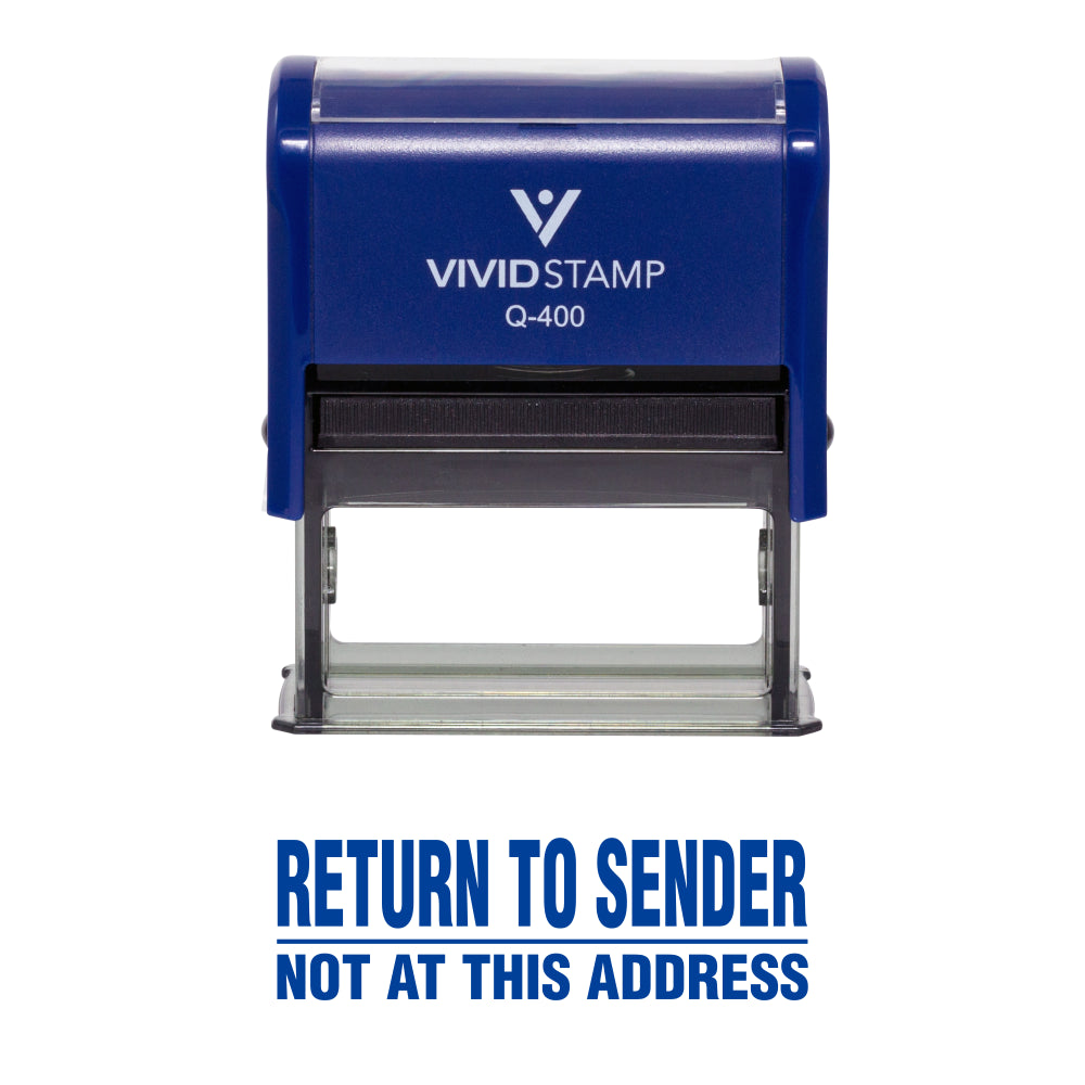 Blue Return To Sender Not At This Address Self Inking Rubber Stamp