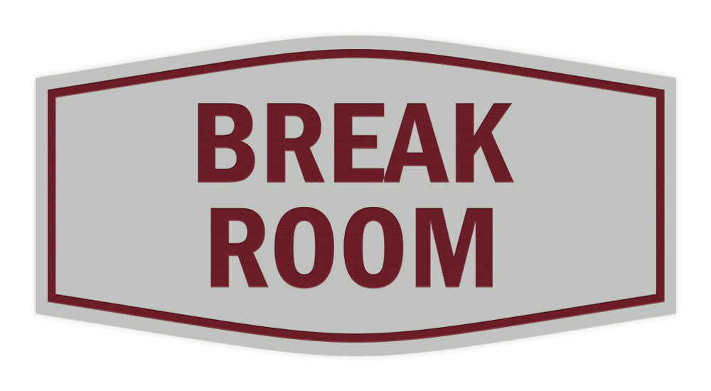 Signs ByLITA Fancy Break Room Sign with Adhesive Tape, Mounts On Any Surface, Weather Resistant, Indoor/Outdoor Use