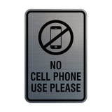 Signs ByLITA Portrait Round No Cell Phone Use Please Sign with Adhesive Tape, Mounts On Any Surface, Weather Resistant, Indoor/Outdoor Use