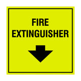 Square Fire extinguisher Sign with Adhesive Tape, Mounts On Any Surface, Weather Resistant