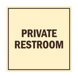Square Private Restroom Sign with Adhesive Tape, Mounts On Any Surface, Weather Resistant