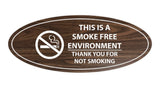 Oval THIS IS A SMOKE FREE ENVIRONMENT THANK YOU FOR NOT SMOKING Sign