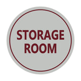Light Grey / Burgundy Signs ByLITA Circle Storage Room Sign