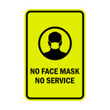 Signs ByLITA Portrait Round No Face Mask No Service Sign