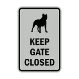 Portrait Round Keep Gate Closed Dog Sign