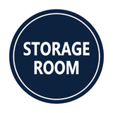 Navy Blue / White Signs ByLITA Circle Storage Room Sign