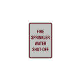 Portrait Round Fire Sprinkler Water Shut-Off Sign