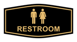 Black Gold Fancy Unisex Restroom Sign