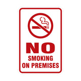 Portrait Round No Smoking On Premises Sign