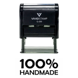 Black 100% Handmade Self Inking Rubber Stamp