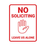 Portrait Round No Soliciting Leave Us Alone Wall or Door Sign