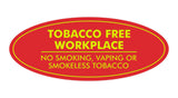 Signs ByLITA Oval Tobacco Free Workplace No Smoking Sign