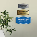 Fancy No Soliciting Family Friends & Neighbors Welcome Wall or Door Sign
