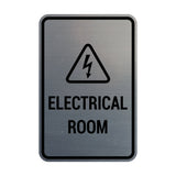 Portrait Round Electrical Room Sign