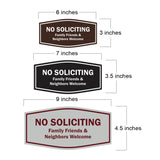 Fancy No Soliciting Family Friends & Neighbors Welcome Wall or Door Sign