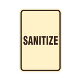 Portrait Round Sanitize Sign
